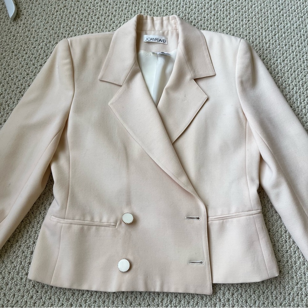 Joan &‎ David classic double breasted cream Casablanca blazer jacket 8